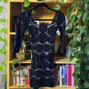 Free People Black and White Dress XS